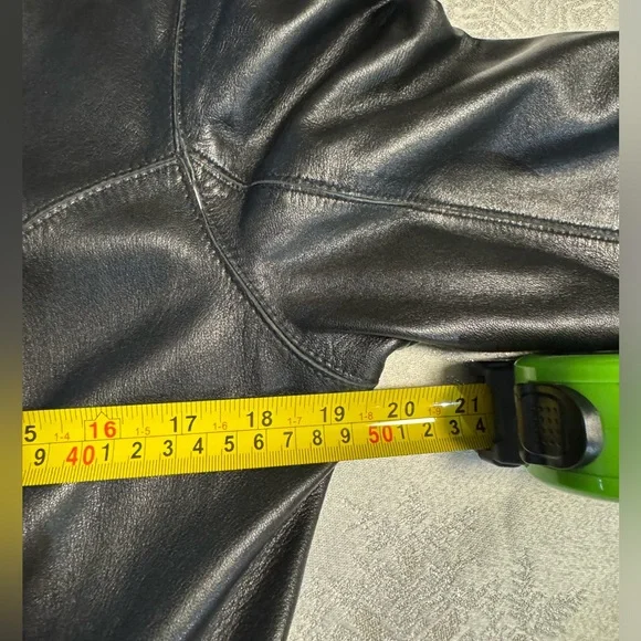 Wilsons Leather Vintage 90s Maxima Jacket Tie Belt Cinch Waist Button Up Collar - Picture 12 of 16